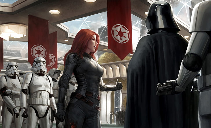 Star Wars, Darth Vader, Mara Jade, Stormtrooper, HD wallpaper