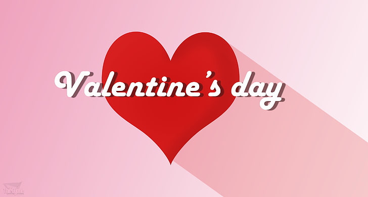 발렌타인 텍스트 오버레이, 사랑, 발렌타인 데이, 심장, 우정, 타이포그래피와 붉은 마음 그림, HD 배경 화면
