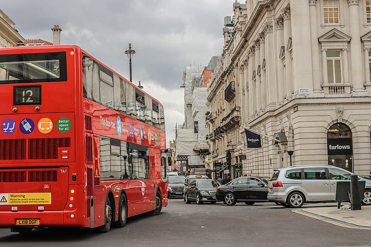 Autobuses, ciudad, Londres, Gran Bretaña, Inglaterra, Reino Unido., Fondo de pantalla HD