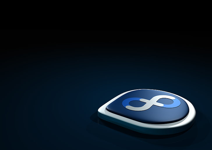 blue and white 8 logo, Linux, GNU, Fedora, HD wallpaper