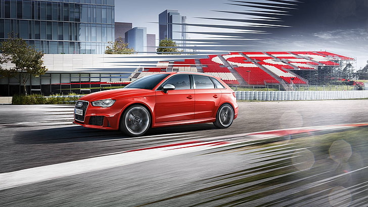 Audi, Audi RS3, car, red cars, HD wallpaper