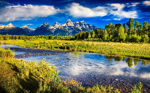 Grand Teton National Park Wyoming Rocky Mountains Vacker natur Bergslandskap Skrivbordsunderlägg Hd Widescreen 3840 × 2400, HD tapet HD wallpaper