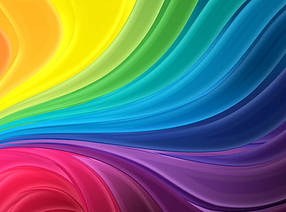 Rainbow Waves, assorted-color wallpaper, Aero, Colorful, Rainbow, Abstract, Waves, Desktop, Background, Stripes, digital art, HD wallpaper HD wallpaper