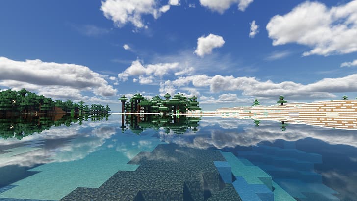 Minecraft, landscape, HD wallpaper
