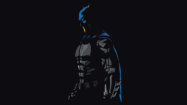 Бэтмен, минимализм, темнота, маска, произведение искусства, простой фон, HD обои