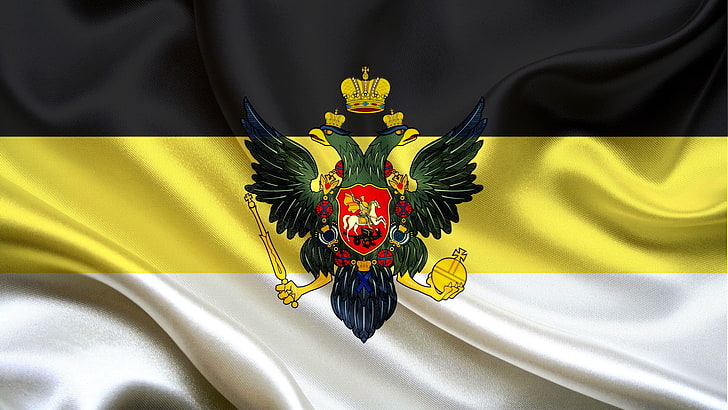 黒、黄、白の旗イラスト、旗、ロシア、帝国、 HDデスクトップの壁紙