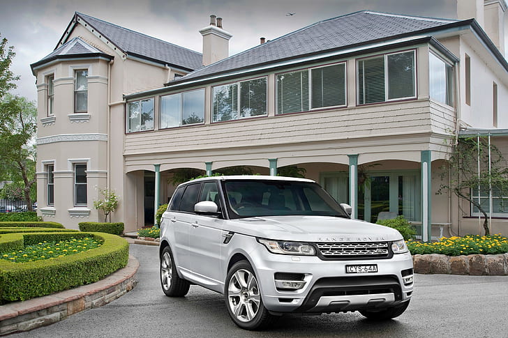 2015, Range Rover, Sport, blanc suv, Range Rover, 2015, Spéc. AU, Sport, Autobiographie, HEV, Fond d'écran HD