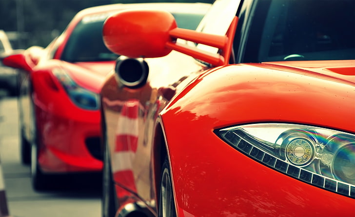 Red Supercars, red side mirror, Cars, Other Cars, supercars, HD wallpaper