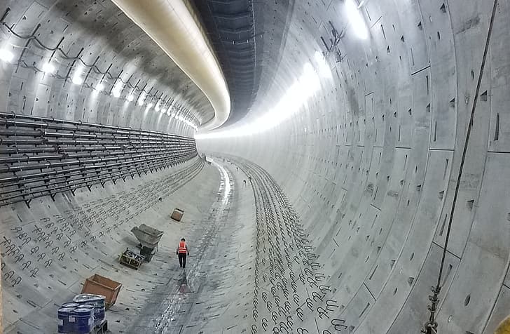 tunnel, concrete, underground, HD wallpaper