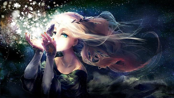 Anime Girls, Anime, blaue Augen, Fantasy Girl, lange Haare, HD-Hintergrundbild