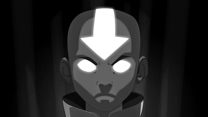 Aang, Angry, Avatar: The Last Airbender, monochrome, Fond d'écran HD
