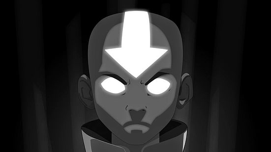Aang, Angry, Avatar: The Last Airbender, monochrome, HD wallpaper HD wallpaper