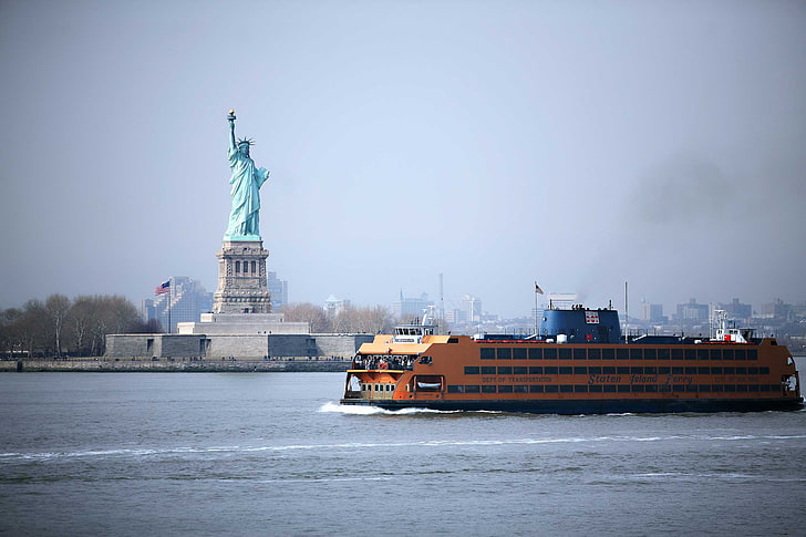 Statue of Liberty, weather nyc, 2015, new york, usa, statue of liberty, HD wallpaper