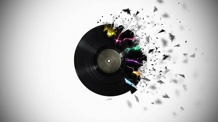 Vinyl, bunt, Explosion, digitale Kunst, HD-Hintergrundbild