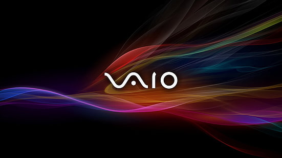 Logo Sony VAIO, bianco, nero, Sony, cuffie, vaio, notebook, Xperia, smartphone, penna, Sfondo HD HD wallpaper