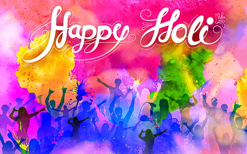 couleur, couleurs, festival, hindou, holi, vacances, inde, printemps, Fond d'écran HD HD wallpaper