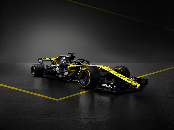 르노 R.S.18, F1 차량, 2018, 4K, 포뮬러 원, F1 2018, HD 배경 화면