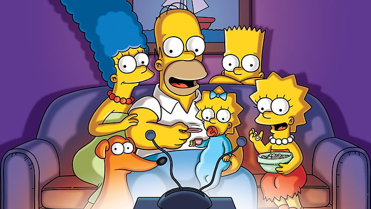 Figura, Sofá, Homero, Familia, TV, Maggie, Simpsons, Bart, Arte, Lisa,  Dibujos animados, Fondo de pantalla HD | Wallpaperbetter