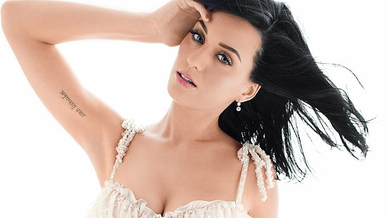 Katy Perry, ascelle, braccia alzate, cantante, celebrità, ritratto, donne, viso, Sfondo HD HD wallpaper