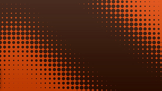 motif de demi-teintes, art numérique, design graphique, orange, points, Fond d'écran HD HD wallpaper