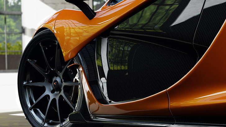 McLaren P1 arancione e nero, McLaren, McLaren P1, auto, veicolo, auto arancione, Sfondo HD