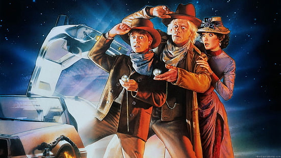 Powrót do przyszłości, science fiction, DeLorean, filmy, podróże w czasie, Powrót do przyszłości III, Michael J. Fox, Mary Steenburgen, Tapety HD HD wallpaper