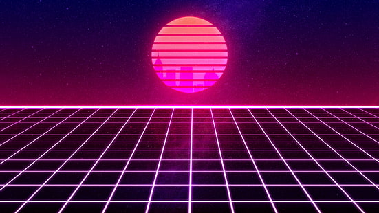The sun, Music, Space, Star, 80s, Neon, 80's, Synth, Retrowave, Synthwave, New Retro Wave, Futuresynth, Sintav, Retrouve, Outrun, Sfondo HD HD wallpaper