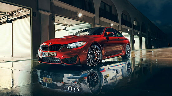รถ BMW น้ำสะท้อน BMW M4, วอลล์เปเปอร์ HD HD wallpaper