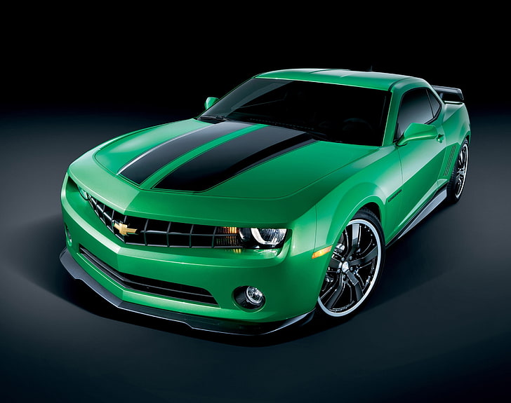 Chevrolet Camaro Synergy Special Edition, zielony Chevrolet Camaro coupe, Samochody, Chevrolet, Camaro, Synergy, Camaro Synergy, Chevrolet Camaro Synergy, Camaro Special Edition, Chevrolet Camaro Synergy Special Edition, Green Camaro, Green Camaro Synergy, Tapety HD