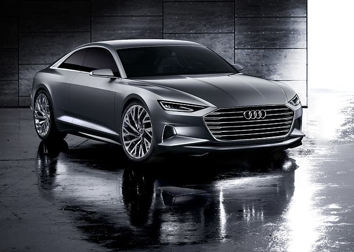 Concept, отражение, Audi, Купе, 2014, Пролог, HD обои