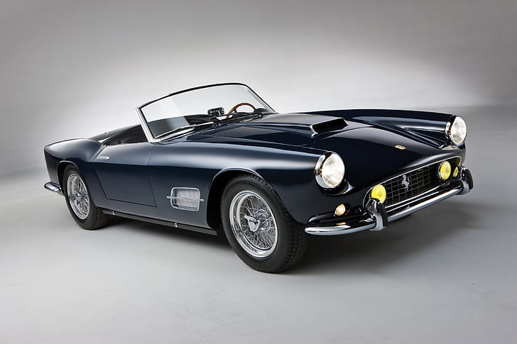 Ferrari, CA, Spyder, California, 1959, 250 GT, distancia entre ejes larga, faros abiertos, Fondo de pantalla HD