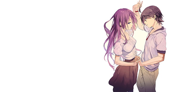 Anime Girls, Monogatari-Serie, Araragi Koyomi, Senjougahara Hitagi, HD-Hintergrundbild HD wallpaper