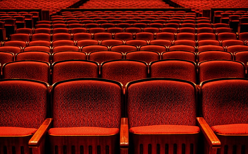 Red Theater Seats, sedie da cinema in velluto rosso, Architecture, Japan, Kobe, canon, Theatre, posti a sedere, tamron, ultrawide, 5dmarkii, snapseed, photomatixpro, redSeats, Sfondo HD HD wallpaper