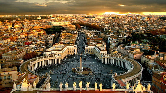 Iglesia católica del Vaticano, ilustración de puntos turísticos, iglesia, católica, vaticano, viajes y mundo, Fondo de pantalla HD HD wallpaper