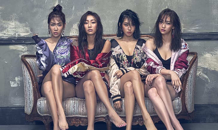 Sistar, Yoon Bora, Soyou, Hyolyn, Kim Da-Som, Kim Hyo-Jung, Kang Ji-Hyun, Asya, Koreli, Koreli kadınlar, K-pop, siyah saç, HD masaüstü duvar kağıdı