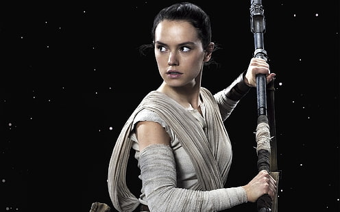 Daisy Ridley som Rey, Star Wars: The Force Awakens, star wars rey, Daisy, Ridley, Rey, Star, Wars, Force, Awakens, HD tapet HD wallpaper