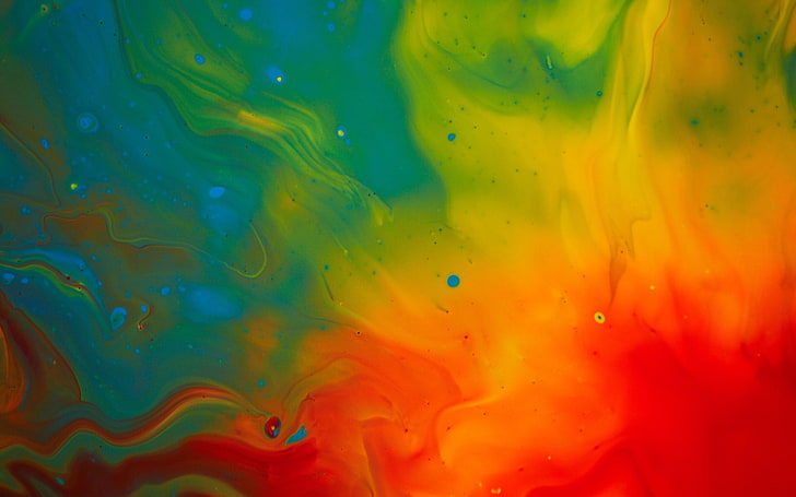 red, yellow, and green wallpaper, abstract, watercolor, HD wallpaper