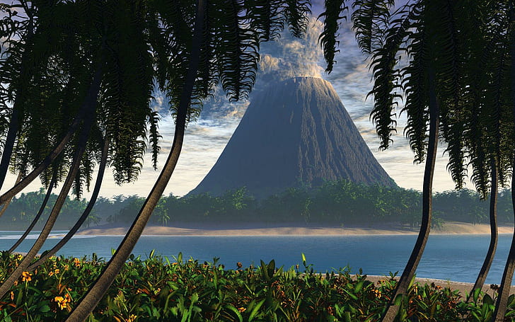 Gunung berapi Di Vietnam, Vietnam, gunung berapi, 3d dan abstrak, Wallpaper HD