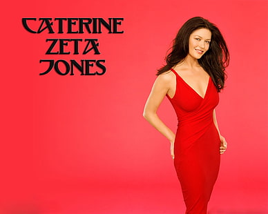 Catherine Zeta Jones Red Hot, Wallpaper HD HD wallpaper