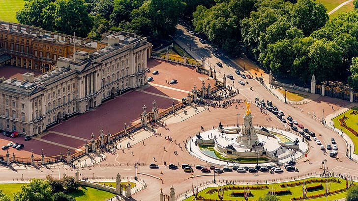 ロンドン、バッキンガム宮殿、ビクトリア記念碑、 HDデスクトップの壁紙