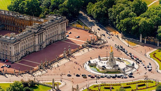 런던, 버킹엄 궁전, 빅토리아 기념탑, HD 배경 화면 HD wallpaper
