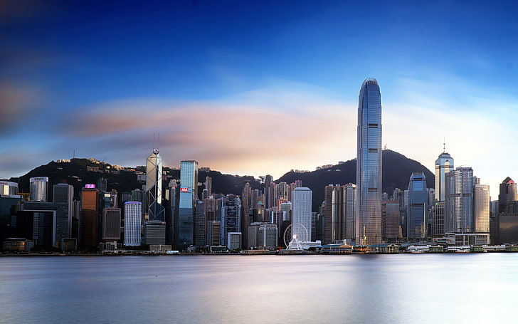 Victoria Harbour Hong Kong China Skyline, HD tapet