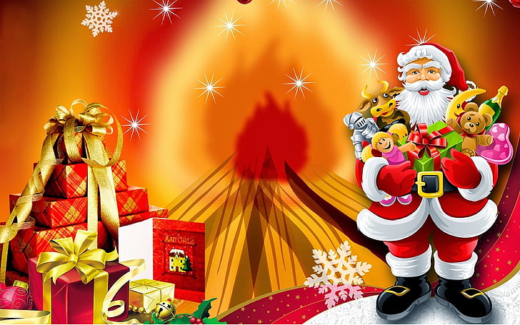 Papai Noel Presente De Natal Cartão De Natal Hd Wallpapers 3840 × 2400, HD papel  de parede | Wallpaperbetter