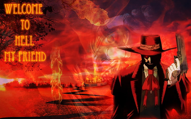 Alucard Hellsing Alucard in der Hölle Anime Hellsing HD Art, Alucard, Hellsing, Willkommen, zur Hölle, mein Freund, HD-Hintergrundbild