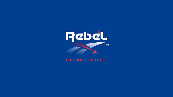 Logo Rebel, Gwiezdne Wojny, proste tło, niebieskie tło, minimalizm, typografia, sztuka cyfrowa, Tapety HD