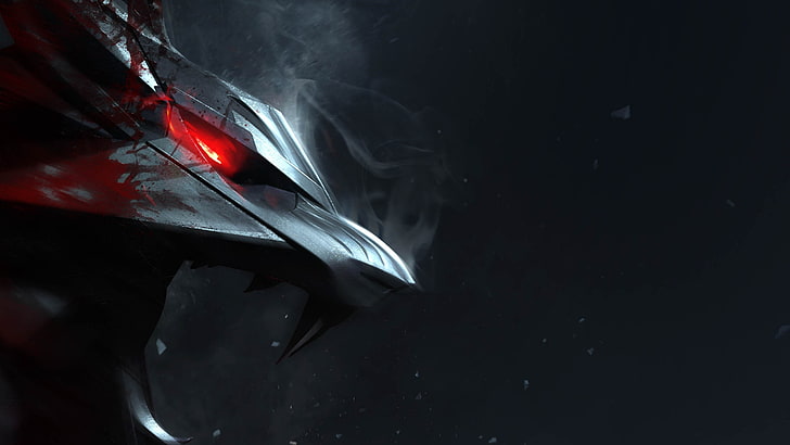 graue und rote animierte Zeichen digitales Hintergrundbild, The Witcher 3: Wild Hunt, HD-Hintergrundbild
