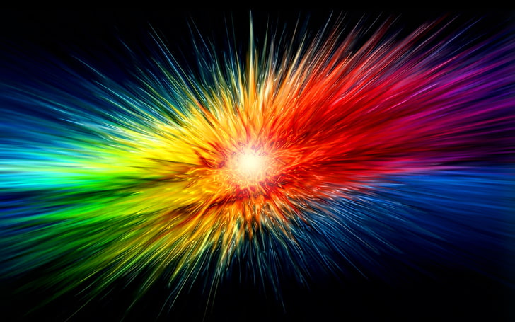 illustrazione colorata arcobaleno, astratto, spettro, colorato, arte digitale, Sfondo HD