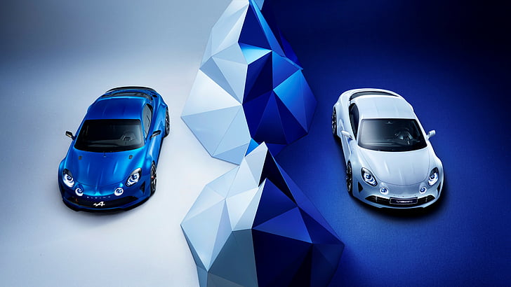 Renault Alpine Vision, Geneva Auto Show 2016, sport car, white, blue, HD wallpaper