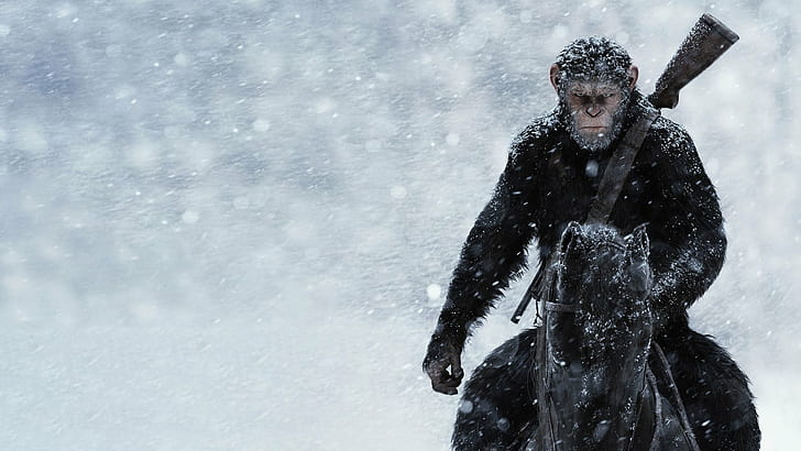 Film, Guerre pour la planète des singes, Andy Serkis, César (planète des singes), planète des singes, Fond d'écran HD