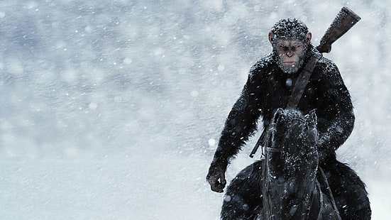 Film, Wojna o planetę małp, Andy Serkis, Cezar (Planeta małp), Planeta małp, Tapety HD HD wallpaper